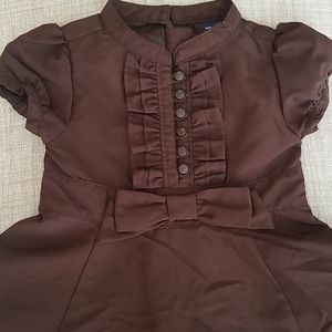 Baby Gap Brown Button Bow Dress
